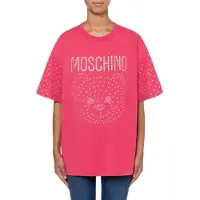 Moschino Crystal Teddy Organic Jersey T-shirt Pink Taglia: XXS | Maglie Sportivi Outlet | Donna | Rosa