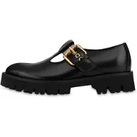 Moschino Mary Jane In Shine Calfskin Metal Buckle Black Taglia: 35 | Mocassini Outlet | Donna | Nero