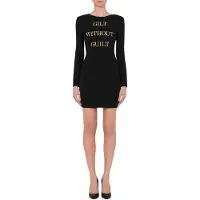 Moschino Gilt Without Guilt Crêpe Dress Black Taglia: 36 | Abiti Mini Outlet | Donna | Nero