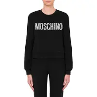 Moschino Sparkling Logo Organic Cotton Sweatshirt Black Taglia: 42 | Maglie Sportivi Outlet | Donna | Nero