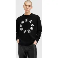 AllSaints Scripture Crew Black Taglia: XXL | Maglioni a maglia Outlet | Uomo | Nero