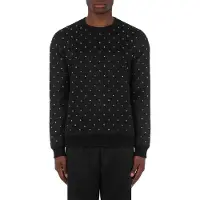 Moschino Allover Logo Rhinestone Sweatshirt Black Taglia: 50 | Maglie a manica lunga Outlet | Uomo | Nero