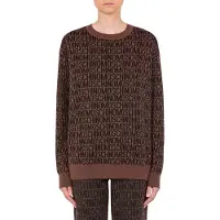 Moschino Allover Logo Wool Pullover Brown Taglia: XS | Maglie a manica lunga Outlet | Donna | Marrone