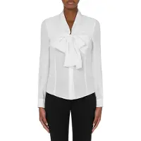 Moschino Silk Charmeuse Shirt With Bow White Taglia: 38 | Maglie a manica lunga Outlet | Donna | Bianco