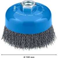 Bosch Spazzola metallica per pulizia, 100 x 0,5 mm, filettatura M10, a onda