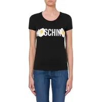 Moschino Eggs Logo Organic Jersey T-shirt Black Taglia: 36 | Maglie Sportivi Outlet | Donna | Nero