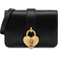 Moschino Heart Lock Calfskin Shoulder Bag Black Taglia: OS | Borse a mano Outlet | Donna | Nero