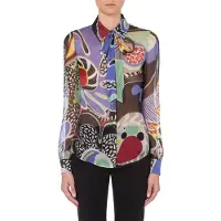 Moschino Chiffon Psychedelic Print Shirt Multicolor Taglia: 40 | Maglie a manica lunga Outlet | Donna