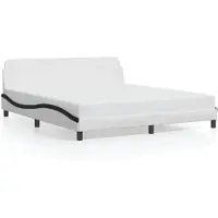 vidaXL Struttura letto "Dover" bianco e nero 180x200 cm in Pelle finta