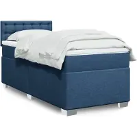 vidaXL Letto a molle con materasso blu 80x200 cm in tessuto