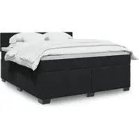 vidaXL Letto a molle con materasso nero 180x200 cm in velluto