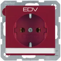 Berker 47506015 Presa SCHUKO con pannello di etichettatura e stampa rossa, inclusa Q.1/Q.3