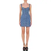 Moschino Allover Logo Denim Dress Blue Taglia: 40 | Abiti Mini Outlet | Donna | Blu