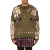 Moschino Oversized Military Patchwork Sweatshirt Green Taglia: 46 | Maglie a manica lunga Outlet | Uomo | Verde