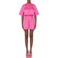 Moschino Allover Logo Twill Jumpsuit Pink Taglia: 40 | Maxi abiti Outlet | Donna | Rosa