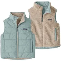 Patagonia Kid's Reversible Ready Freddy Vest Gilet in pile Bambini (M, turchese)