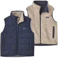 Patagonia Kid's Reversible Ready Freddy Vest Gilet in pile Bambini (S, blu)