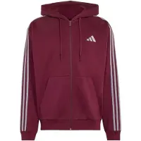Adidas Essentials 3-Stripes Fleece Full-Zip Hoodie Felpa con cappuccio Uomo (XXL, rosso)
