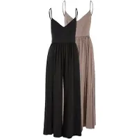 Urban Classics Tuta jumpsuit beige scuro / nero