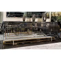 Casa Padrino credenza argento / oro 220 x 50 x h. 85 cm - Credenza a specchio con 4 ante - Mobili