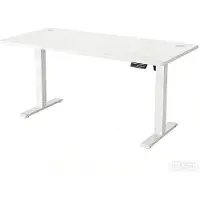 StarTech.com Scrivania - Scrivania regolabile in altezza per computer - 140 x 60 cm - Postazione di lavoro seduta/in piedi - Rettangolare - Ideale per l'ufficio domestico - Bianco