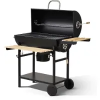 CookingBox Mike, barbecue a carbone, dimensioni 142 x 57 x 112 cm, colore nero, superficie di cottura 71 x 35 cm, con coperchio e indicatore di temperatura, 2 ruote, vassoio raccogliecenere