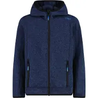 CMP Boy's Jacket Fix Hood Jacquard Knitted Giacca in pile Bambini (152, blu)