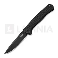 Lionsteel Coltello pieghevole Emmet - MagnaCut B/W - Solid Alu, nero