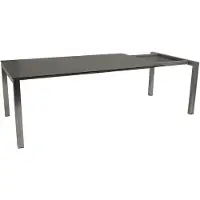 Degamo Tavolo da giardino SYDNEY 180/240x100 cm allungabile in acciaio inox + effetto Vetroceramica grigio