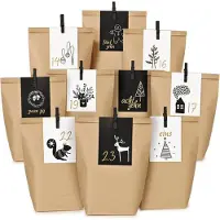 Sonstiges Calendario dell'Avvento con sacchetti e biglietti di carta kraft stampati - Calendario di Natale fai da te
