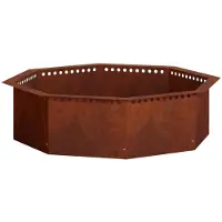 vidaXL Anello per focolari, aspetto ruggine, 80 x 80 x 25 cm, acciaio resistente agli agenti atmosferici