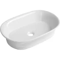 Hak Lavabo da appoggio in Vetroceramica TIVOLI, 55x38 cm, bianco