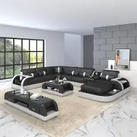 AEA Divano componibile, set di divani, angolo salotto, design, divano angolare, rivestito in pelle