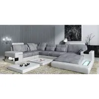 AEA Ledersofa Polster Eckcouch Garnitur Wohnlandschaft Ledersofa Design Couch