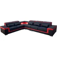AEA Divano angolare XXL, divano in pelle, set per soggiorno, design moderno, divano a forma di L, modello G8020B