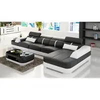 AEA Ledersofa Polster Sitz Eck Sofa Garnitur Wohnlandschaft Wohnzimmer Couch G8026C
