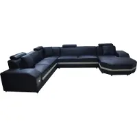 AEA Divano angolare in pelle, design moderno, grande, componibile, divano letto, imbottitura, divano a forma di "L"