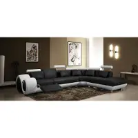 Xl Moebel Gmbh LEDERSOFA LEDERCOUCH ECKSOFA GARNITUR SOFA WOHNLANDSCHAFT SCHWARZ/WEIß