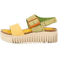 Art per donna. 1157821GF003_0MU Sandali in pelle 1578 Brighton Green (36), 3 a 5cm, Fibbia, Casual, Multicolore, Verde