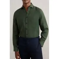 Reiss Ls Linen Shirt Kale Green Taglia: M | Camicie Casual Outlet | Uomo | Bianco