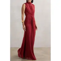 Reiss Sleeveless Ruched Maxi Dress Dark Red Taglia: 18 | Maxi abiti Outlet | Donna | Rosso