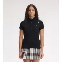 Fred perry per donna. SG3125 Polo con bordo nero (8UK=36), Casual, Cotone, Manica corta