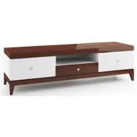 Casa Padrino credenza con 3 cassetti bianco/marrone lucido 171,4 x 45 x h. 49 cm - Mobili Soggiorno