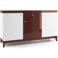 Casa Padrino cassettiera a 3 ante con cassetto bianco/marrone lucido 171,4 x 45 x H. 96,6 cm - Mobili