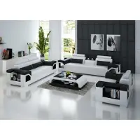 AEA Ledersofa Couch Sofagarnituren 3+1+1 Sitzer Garnitur Design Modern Sofa Weiß Set
