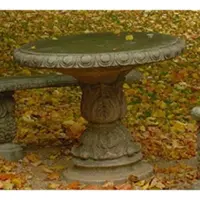 Casa Padrino Tavolo da giardino barocco grigio Ø 90 x h. 74 cm - Arredo giardino in stile barocco