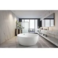 Xl Moebel Gmbh Vasca da bagno rotonda autoportante Vasca da bagno autoportante bianca