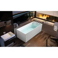 AEA Vasca da bagno bagno, vasca in acrilico, dimensioni 140x70, set completo, design elegante