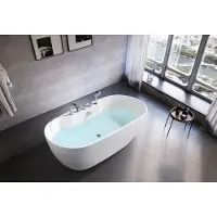 AEA Vasca da bagno indipendente Vasca da bagno ovale in acrilico Freestanding bianco
