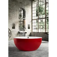 Xl Moebel Gmbh Vasca da bagno autoportante Vasca da bagno in piedi rotonda rossa Bagno moderno